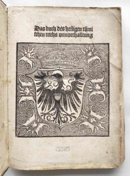 Heiliges Römisches Reich König Maximilian Verfassung ewiger Landfriede gemeiner Pfennig Postinkunabel