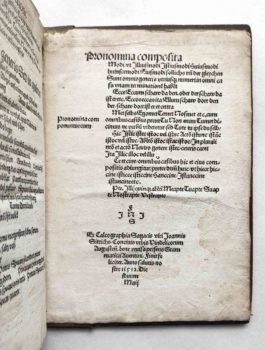 Johannes Aventinus Turmair Grammatik Schulbuch Postinkunabel 1512 Druckvermerk