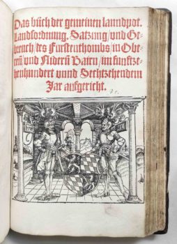 Sammelband Recht Bayern Rechtsbuch Wilhelm und Ludwig Herzöge von Bayern Buch der gemeinen Landpot Landshut Weissenburger 1530