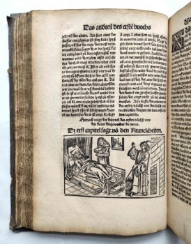 Lorenz Fries Spiegel der Arznei Medizin Anatomie Heilkunde Mittelalter Holtschnitt Krankenlager
