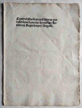 Foto Titelseite Inkunabel Der „Bretonische Brautraub“: Propagandaschrift Maximilians I.
