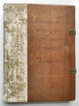 Johann von Neumarkt Kanzler Kaiser Karl IV. Böhmen Prag Pergament Handschrift Leben des Hieronymus Einband