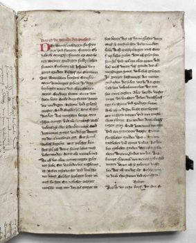 Johannes von Neumarkt Kanzler Kaiser Karl IV. Böhmen Prag Pergament Handschrift Leben des Hieronymus Vorrede